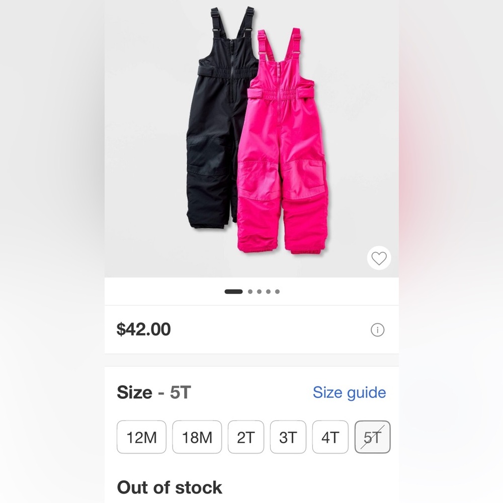 Cat & Jack Pink and Black Kids' Overalls
